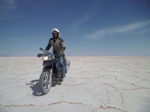Riding on the Salt Flats